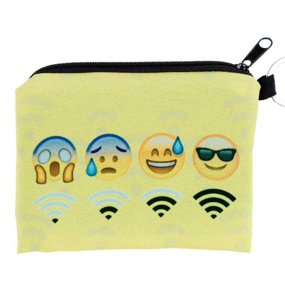 Wifi Emoji Coin Purse with Key Ring 1st Door Imports