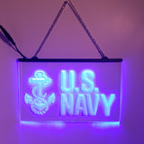 U.S. Navy LED Sign – Anchor Wall Light for Man Cave & Bar