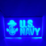 U.S. Navy LED Sign – Anchor Wall Light for Man Cave & Bar