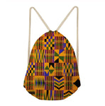 Kente Print Drawstring Bag African Design Backpack