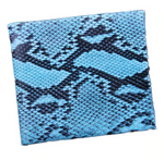Blue Python Leather Wallet Simulated PU Bi-fold