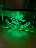 Free the Weed LED Sign – Cannabis Leaf Light for Smoke Shops, Dispensaries & Stoner Decor