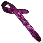 Holographic Pink Snow Leopard Print Guitar Strap