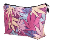 Pink Weed Leaf Cosmetic Bag - Make up - Travel Storage