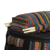 Snare Drum Backpack Tribal Knit with Sticks and Stand Pocket - 14 Inch