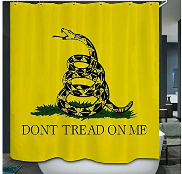 Gadsden Flag Shower Curtain Don't Tread on Me w/ Hooks