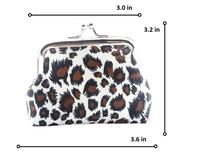 Leopard Print Coin Purse - Vintage Style Change Bag