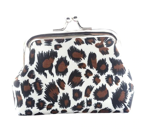 Leopard Print Coin Purse - Vintage Style Change Bag