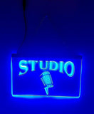 Studio LED Sign with Classic Vocal Mic Logo - 1st Door Imports