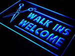 Walk Ins Welcome LED Sign Salon Barber Shop Light Ad Open