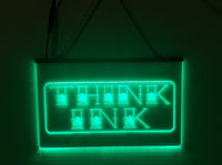 Think Ink Tattoo LED Sign Parlor Light Open