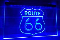 Route 66 LED Sign Light BLUE for Car Garage