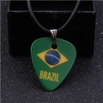 Brazil Flag Guitar Pick Necklace - 1st Door Imports