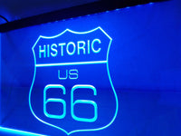 Historic US Route 66 LED Sign BLUE Car Garage Light - 1st Door Imports