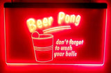 Beer Pong "don't forget to wash your balls" LED Sign - 1st Door Imports