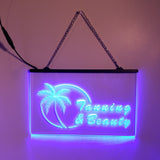 Tanning and Beauty LED Salon Sign Light Open