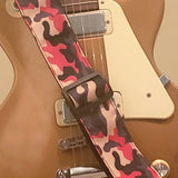 Red Urban Camo Guitar Strap